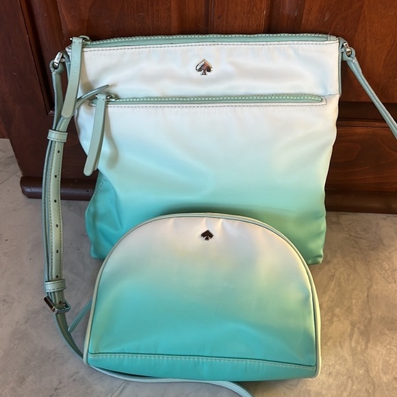 kate spade Handbags - Kate Spade nearly new 2 piece Nylon Travel crossbody& Makeup Bag Ombre Clean